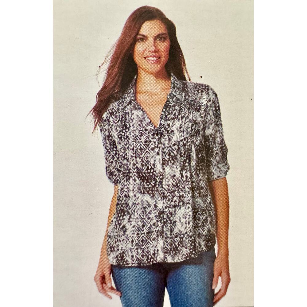 Gloria Vanderbilt Black Giselle Blouse Small